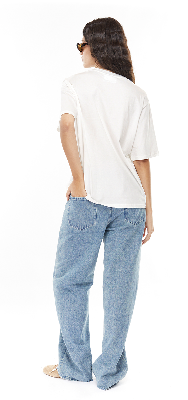 Ariel cotton cut out t shirt - White