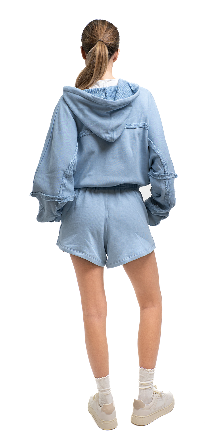 Hoodie zip sweatshirt - Light blue