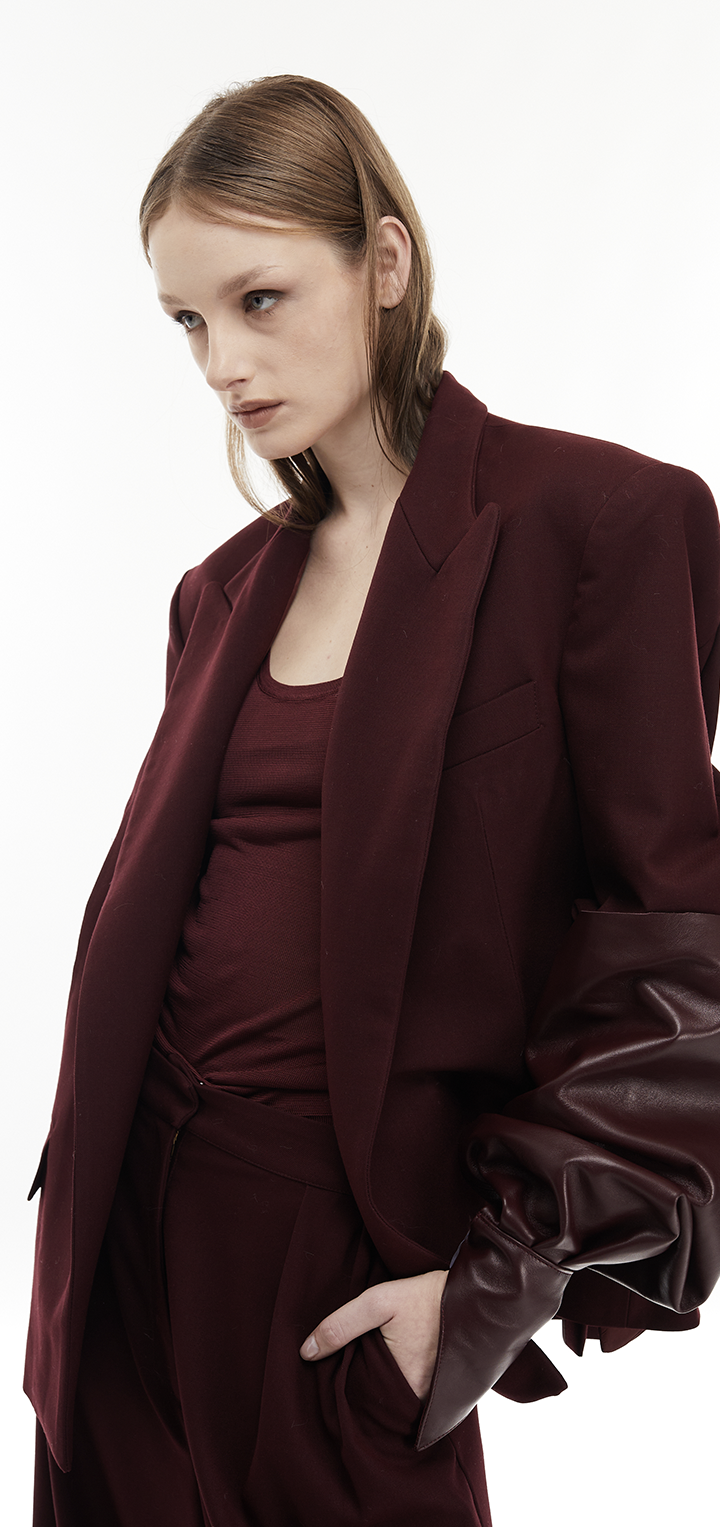 Doris Blazer jacket- Burgundy