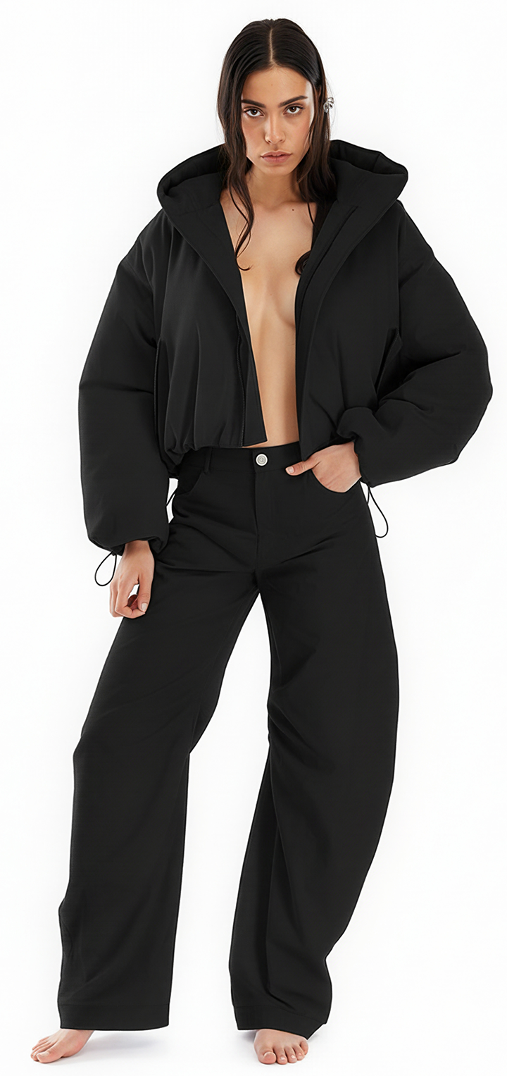 Juice crop Bomber- Black