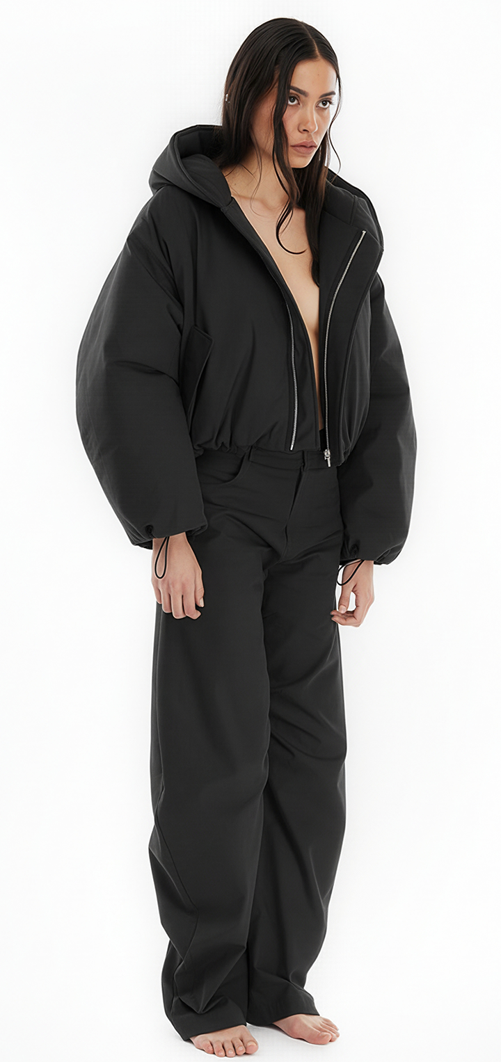 Juice crop Bomber- Black