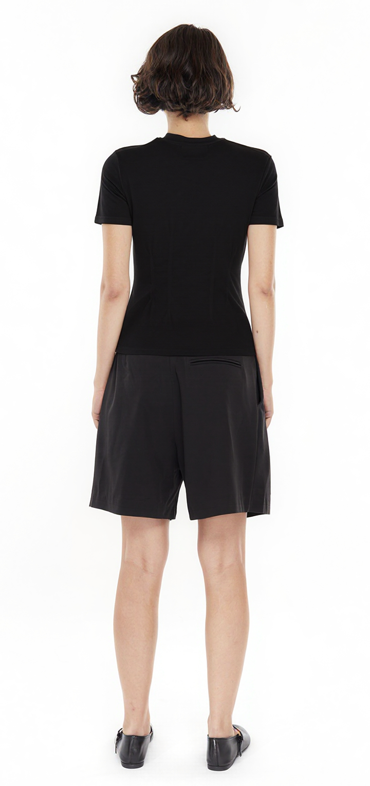 Tight seamed t shirt - Black