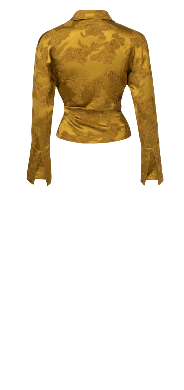 Gisele Top - Gold Jacquard