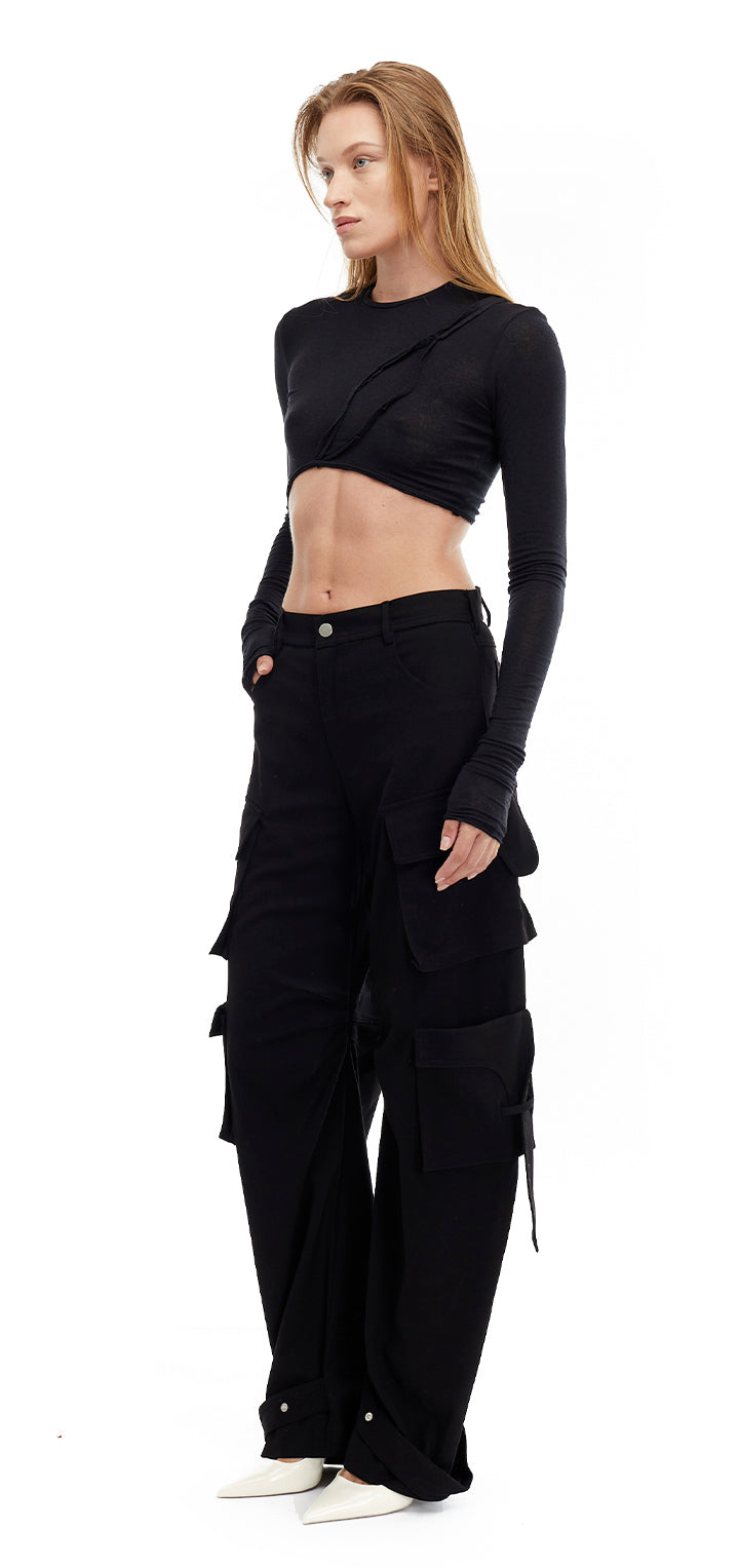 Papper crop top- Black