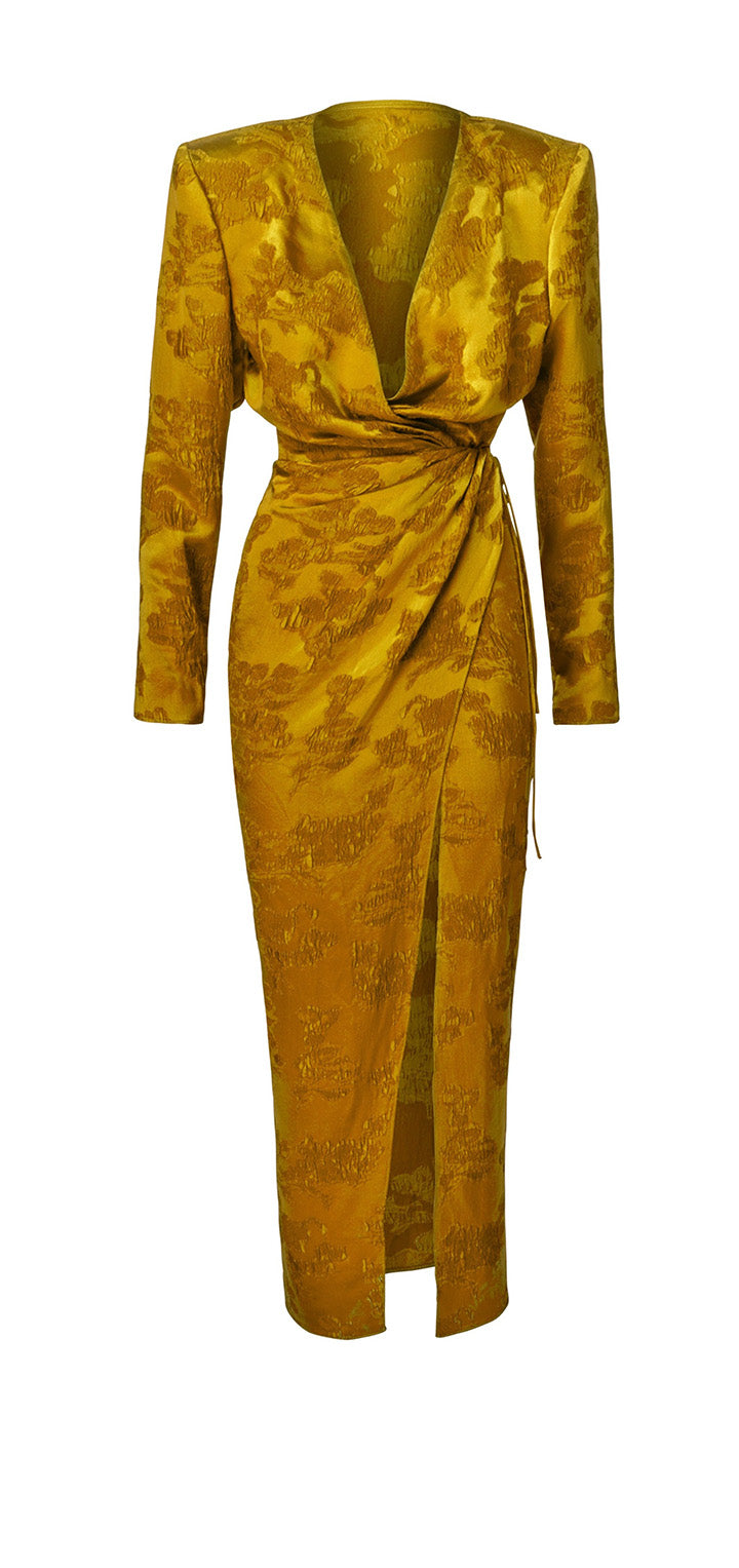 Afrodita Dress - Gold Jacquard