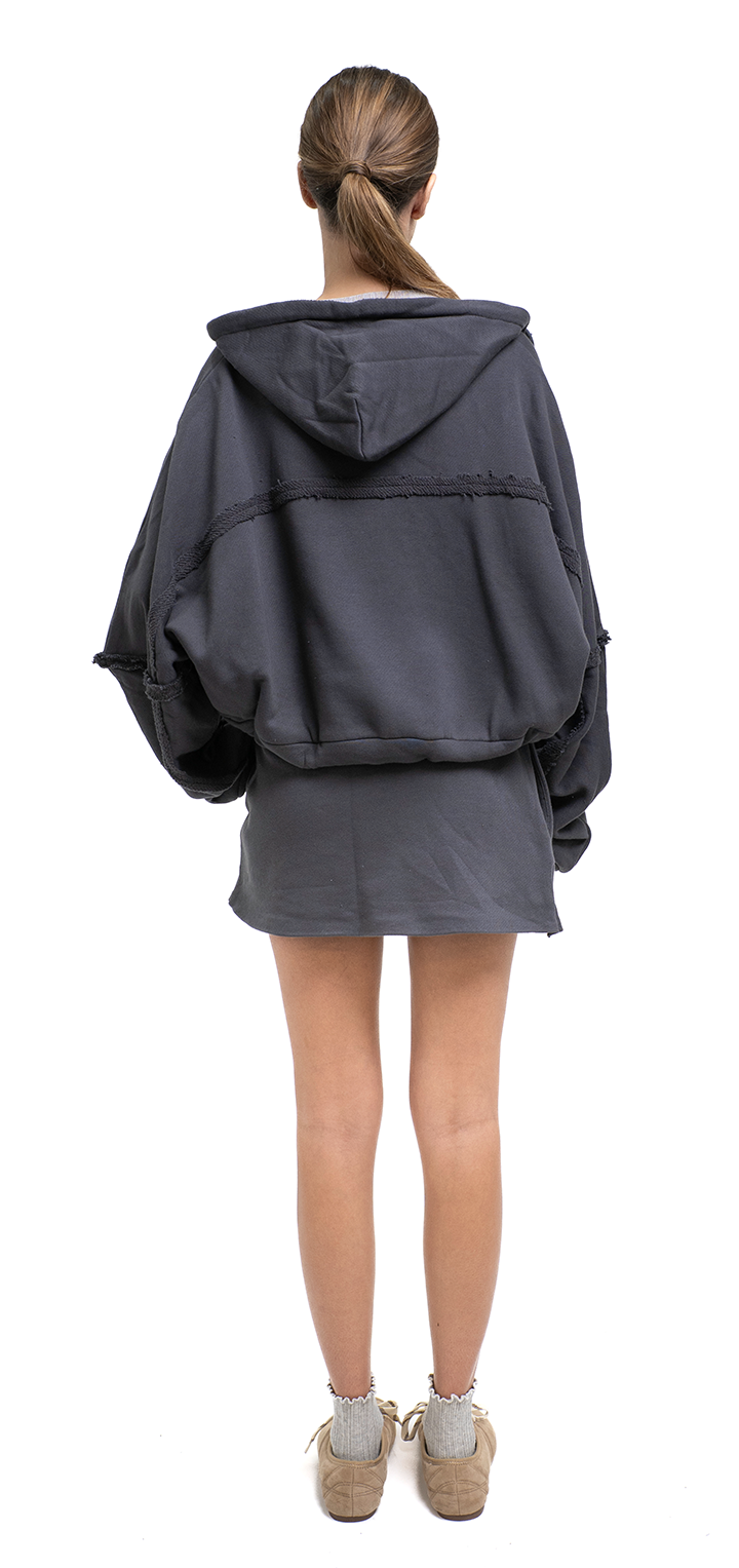 French Terry mini skirt - Dark gray