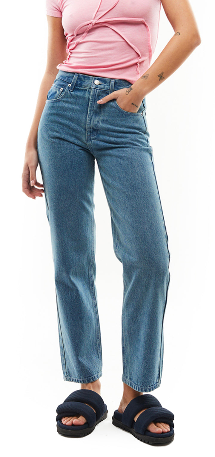 Moa High waist straight leg denim- Light Denim