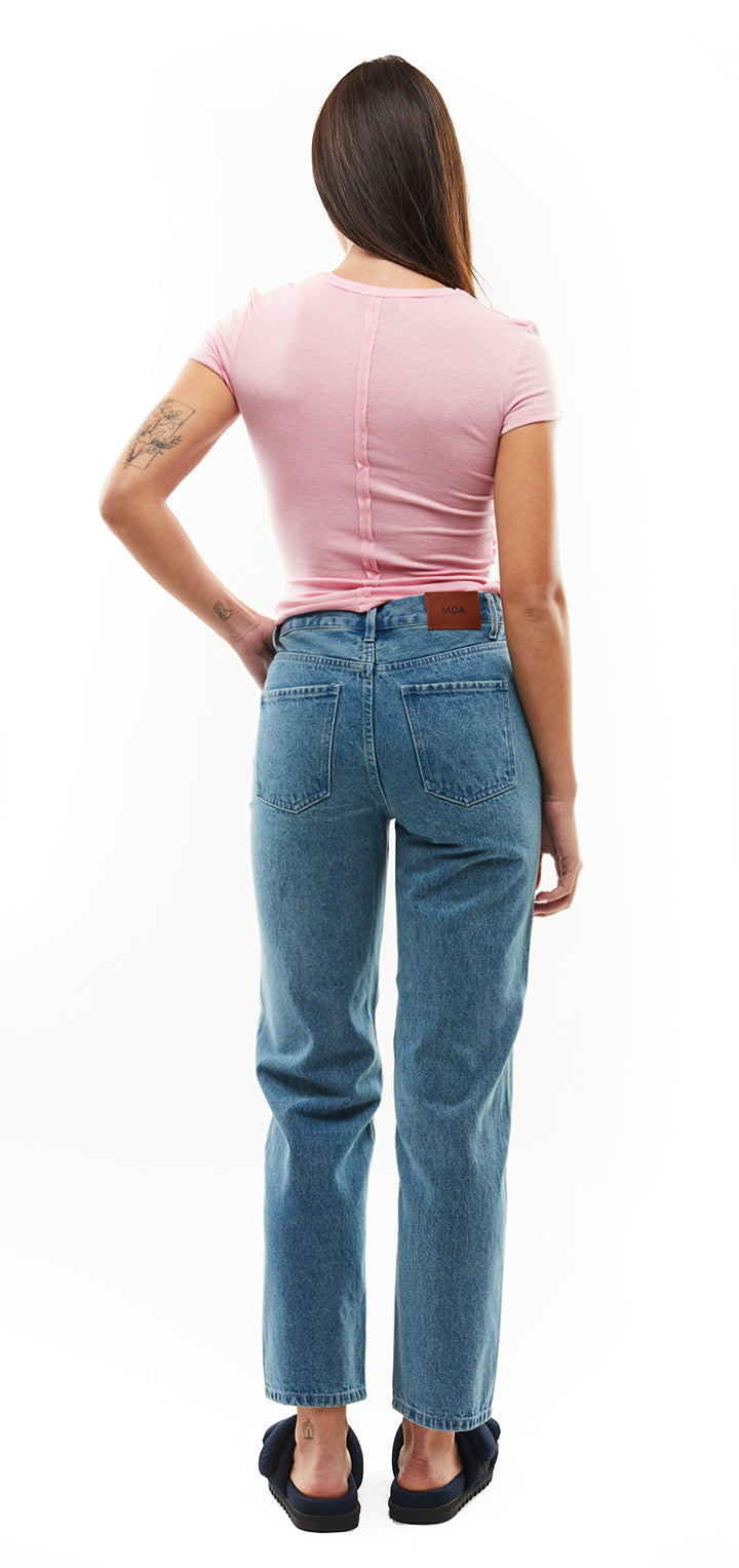 Moa High waist straight leg denim- Light Denim