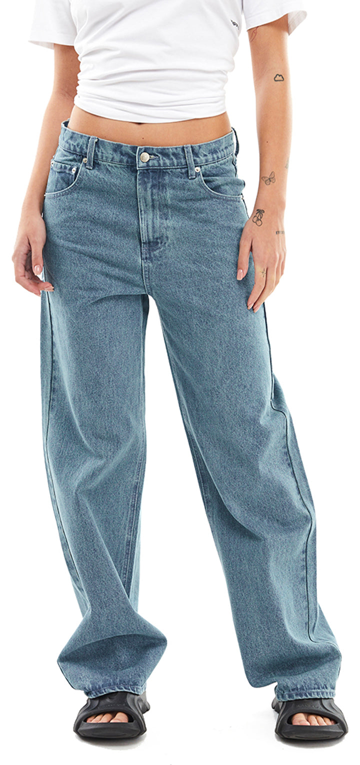 Moa high waist wide leg jeans- Light Denim