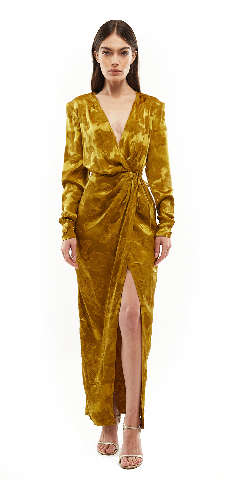 Afrodita Dress - Gold Jacquard