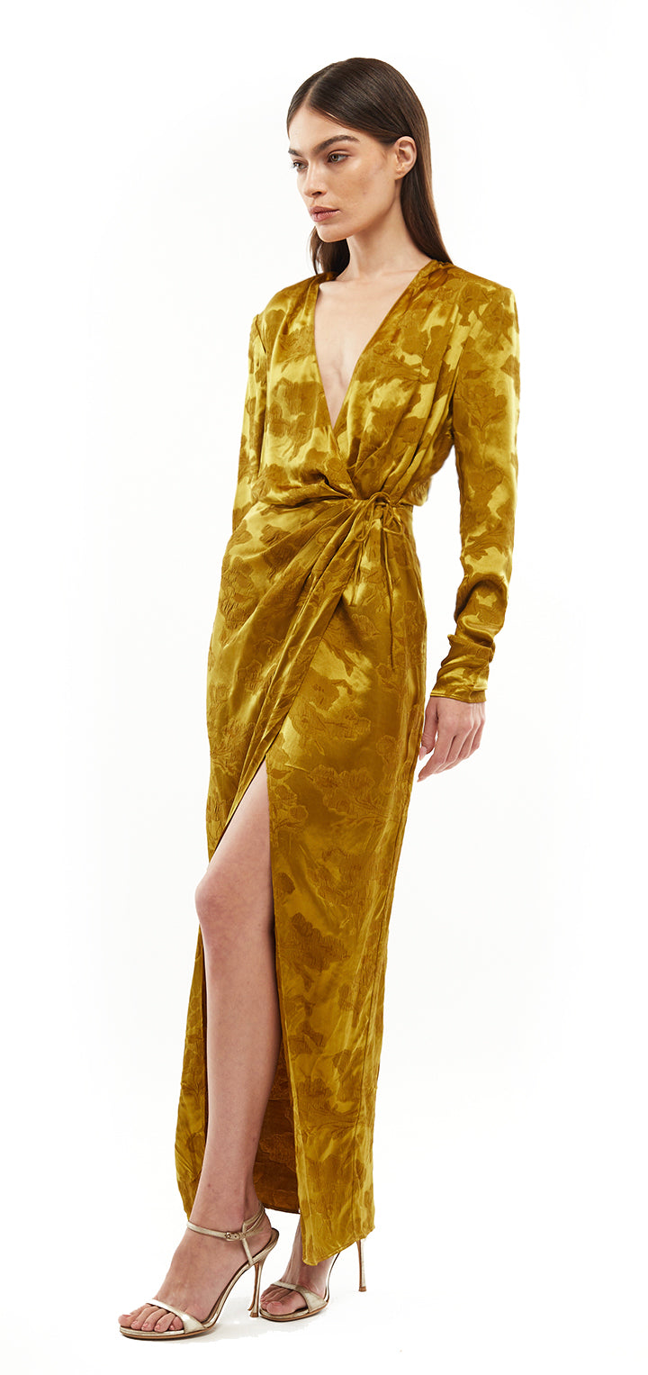 Afrodita Dress - Gold Jacquard