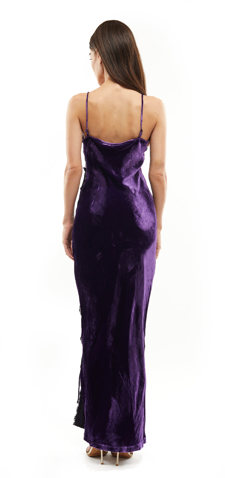 Mabel Velvet Dress - Purple