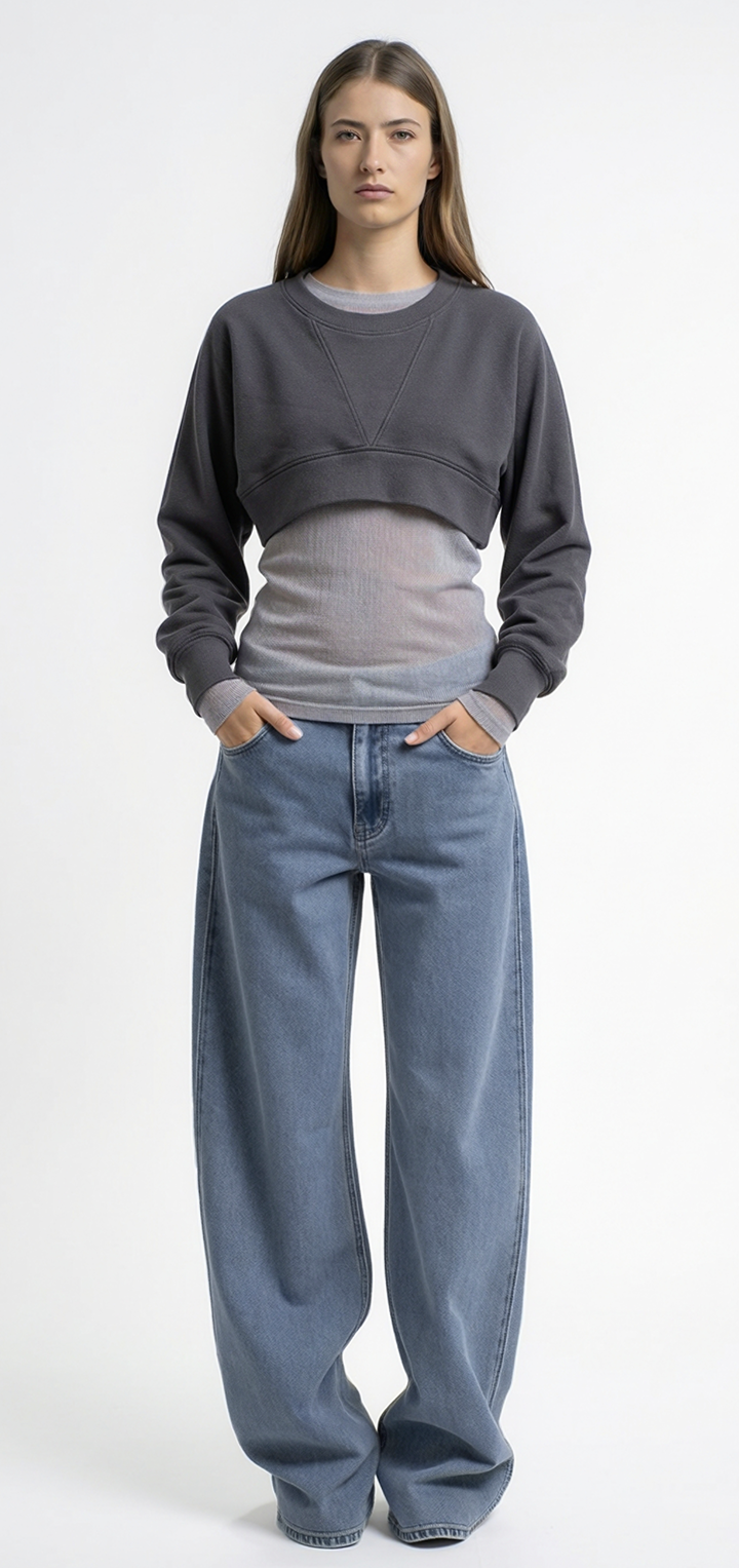 Crop sweatshirt - Dark gray