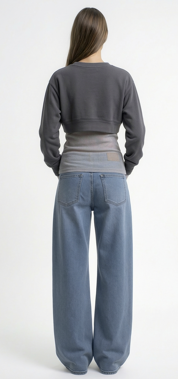 Crop sweatshirt - Dark gray