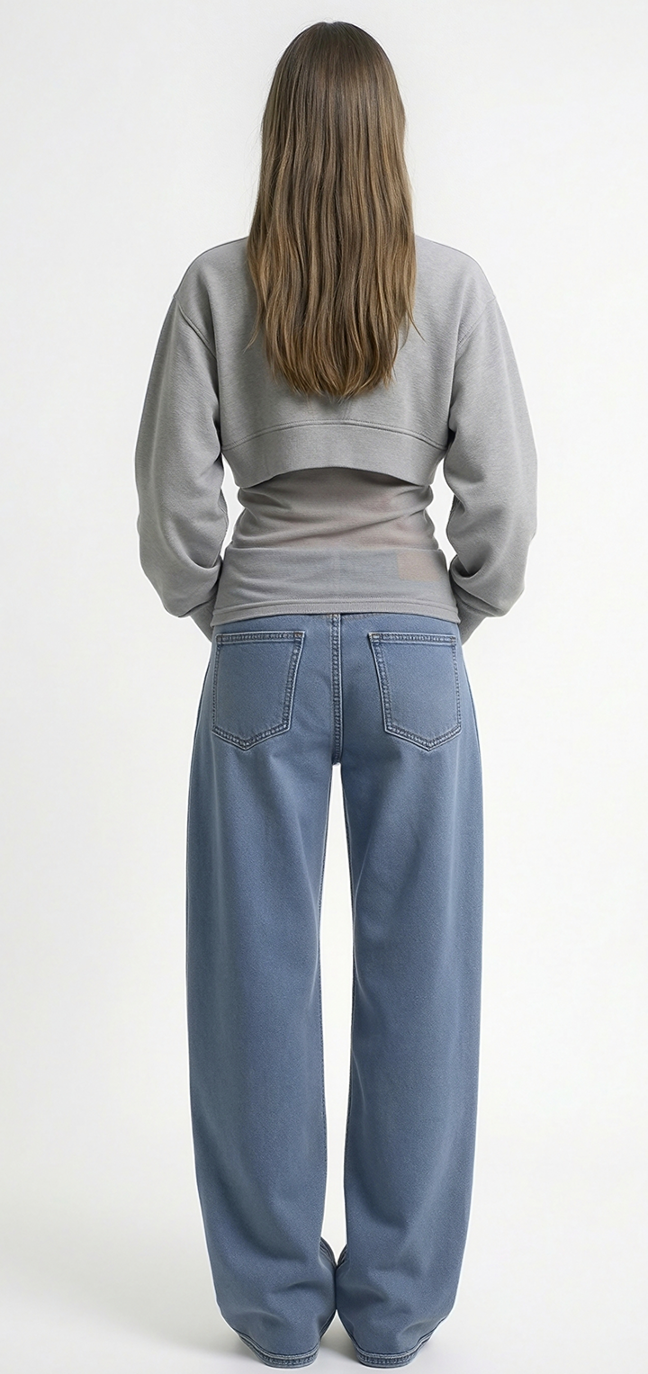 Crop sweatshirt - Light gray