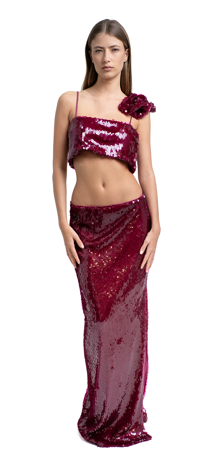 Mela sequins skirt - pink