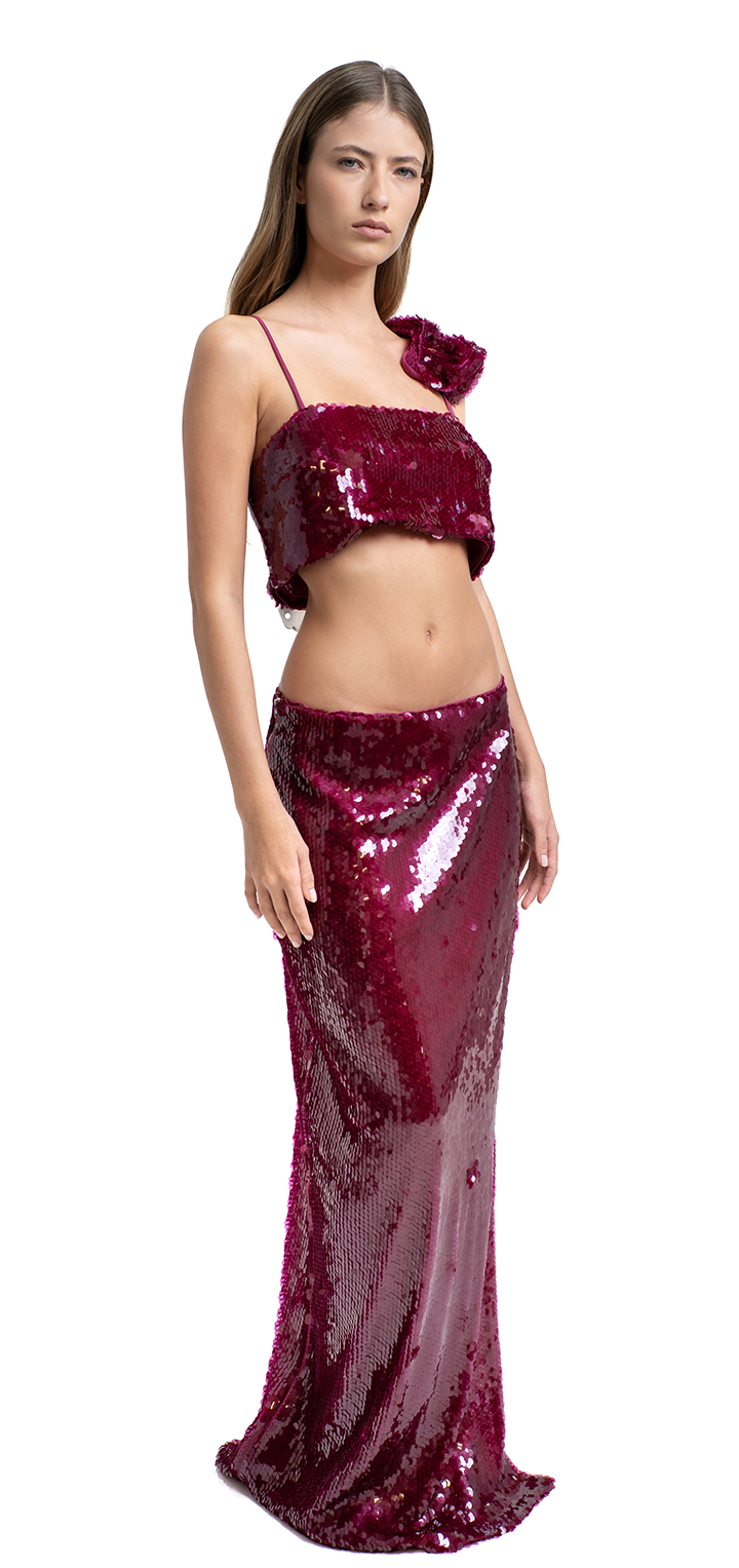 Mela sequins skirt - pink