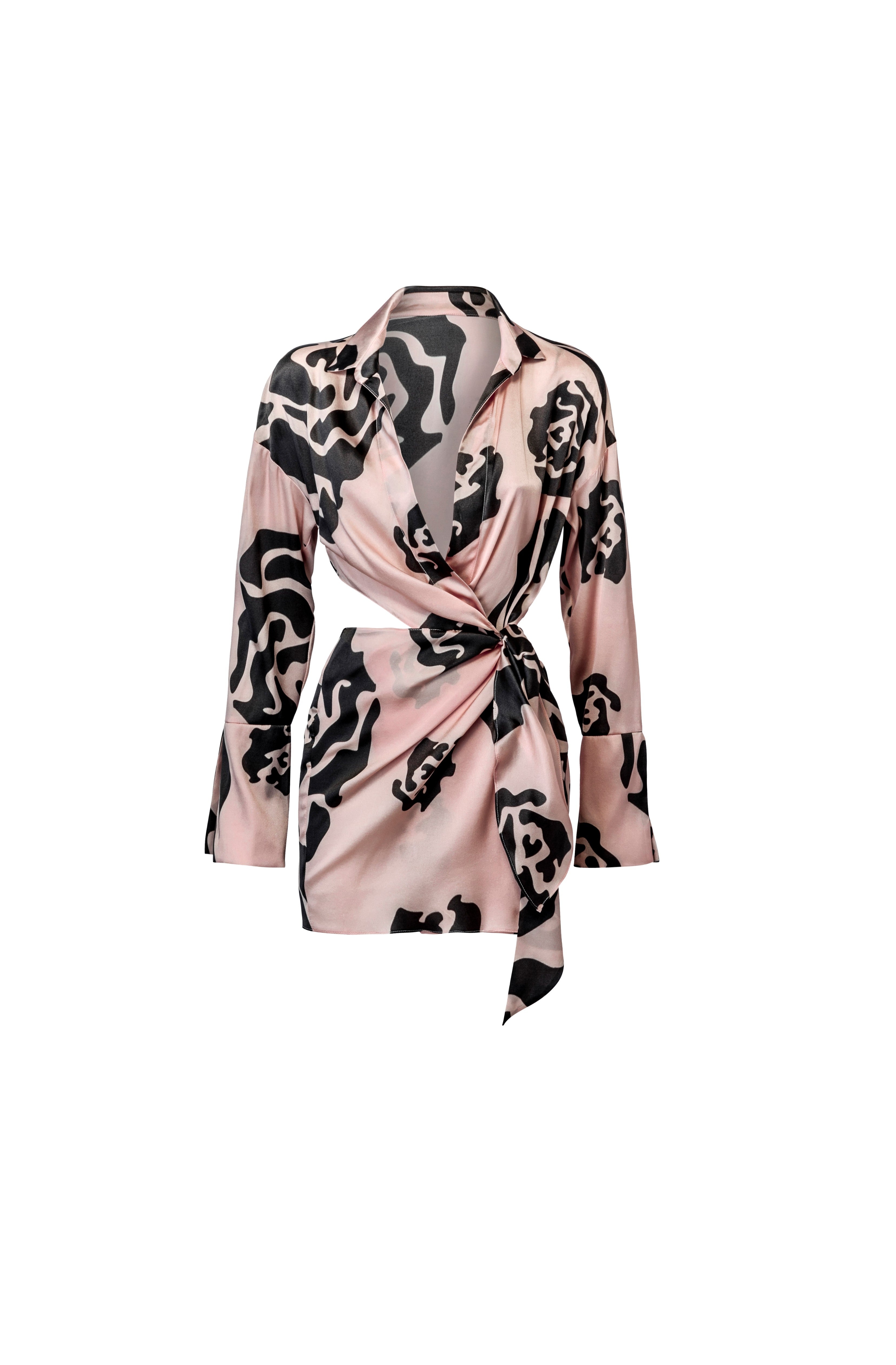 Atena Silk Dress - Floral Pink