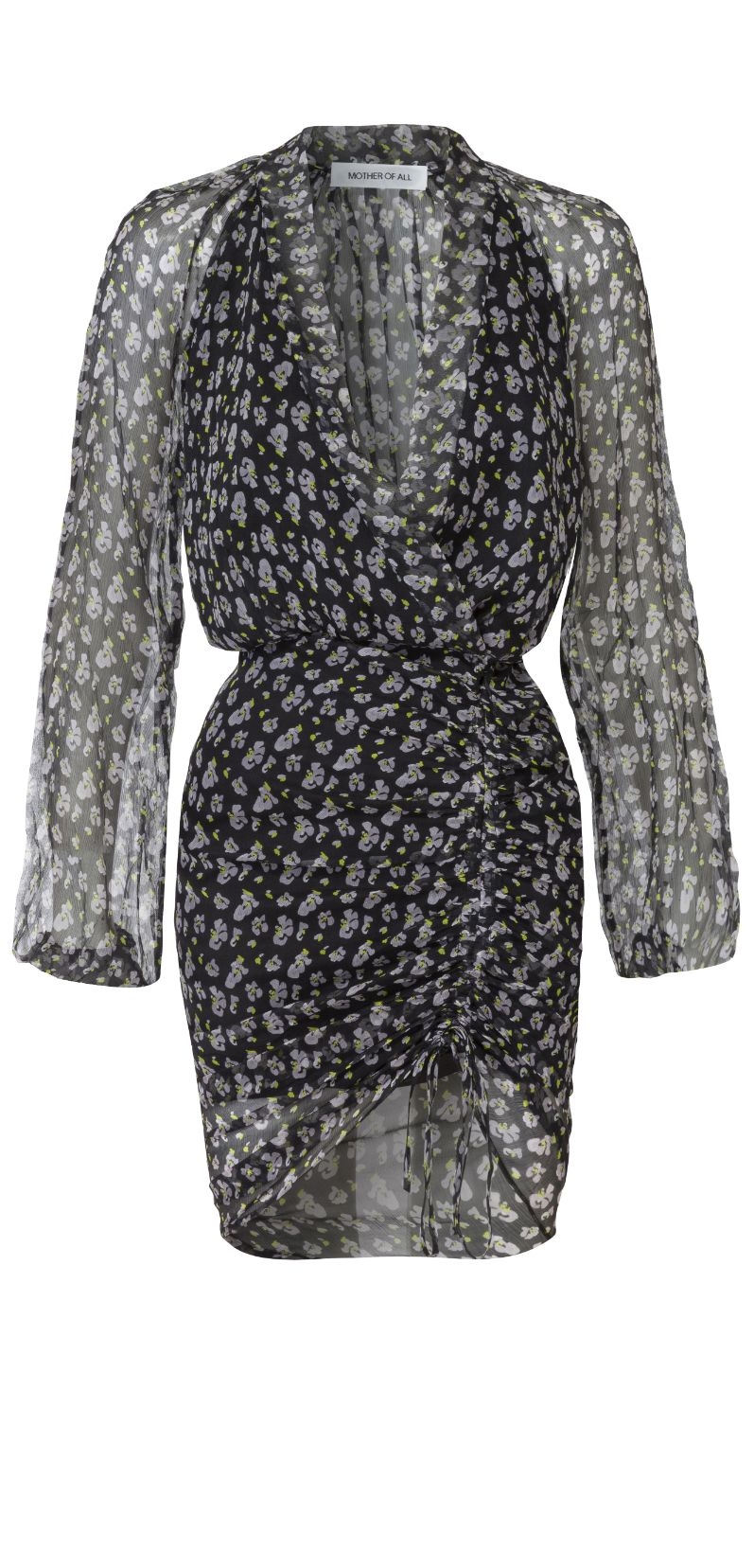 Vera Silk Dress - Black Flowers